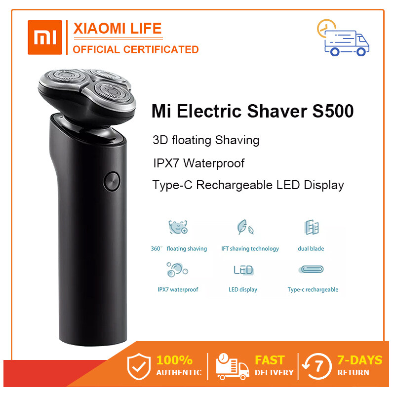 Xiaomi Mi Electric Shaver S500 Men โกนหนวดไฟฟ้า xiaomi เครื่องโกนหนวด หัว 3D ไร้สายแบบชาร์จล้างทำความสะอาดได้ Smart Control เครื่องโกนหนวดเคราแบบเปียกแห้ง