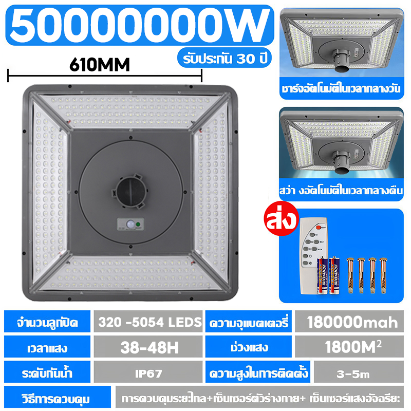 🔥ซื้อ1แถม1🔥ไฟโซล่าเซล ไฟUFO ไฟโซล่าเซลล์ Solar Light ไฟถนน 800000w ไฟยูเอฟโอ โซล่าเซลล์สนาม ไฟภายนอกอาคาร ไฟถนนLED ไฟ โซล่าเซลล์ แบตเตอรี่โซล่าเซลล์ ไฟแสงอาทิตย์ แสงสีขาว โคมไฟถนน กันน้ำ ไฟ โซล่าเซลล์ ไฟถนนโซล่าเซลล์ ไฟถนนเซลล์ส
