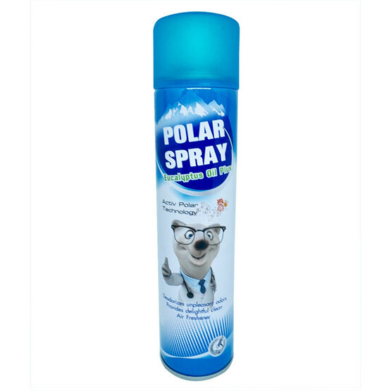 POLAR SPRAY EUCALYPTUS 280ML. โพลาร์ กระป๋องใหญ่ สเปรย์ปรับอากาศ กลิ่นยูคาลิปตัส ออกฤทธิ์ทำลายเชื้อโรค