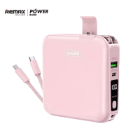 Remax Power Bank รุ่น W1501 ความจุ 15000mAh แบตสำรอง ชาร์จไว มีสายในตัว มีประกันศูนย์ไทย มาตรฐาน มอก.