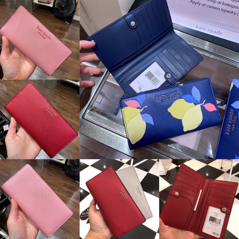 แท้100%พร้อมส่ง ♠️Kate Spade CAMERON LARGE SLIM BIFOLD WALLET #wlru5444 ??