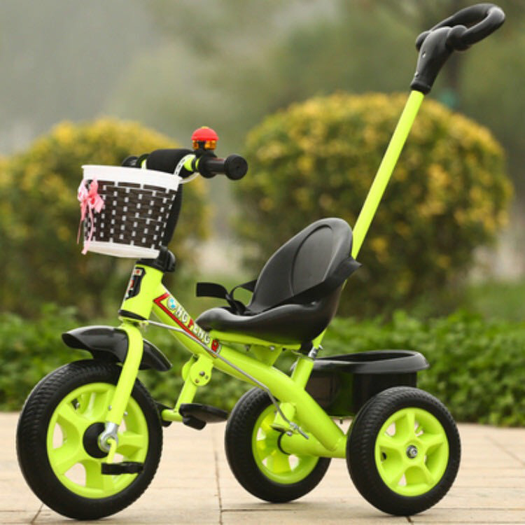 จักรยานสามล้อเด็ก มีด้ามเขนรถจักรยานเด็ก 3 ล้อ จักรยานเด็ก มีตระกร้าด้านหลัง สำหรับเด็ก 2 ขวบขึ้นไป