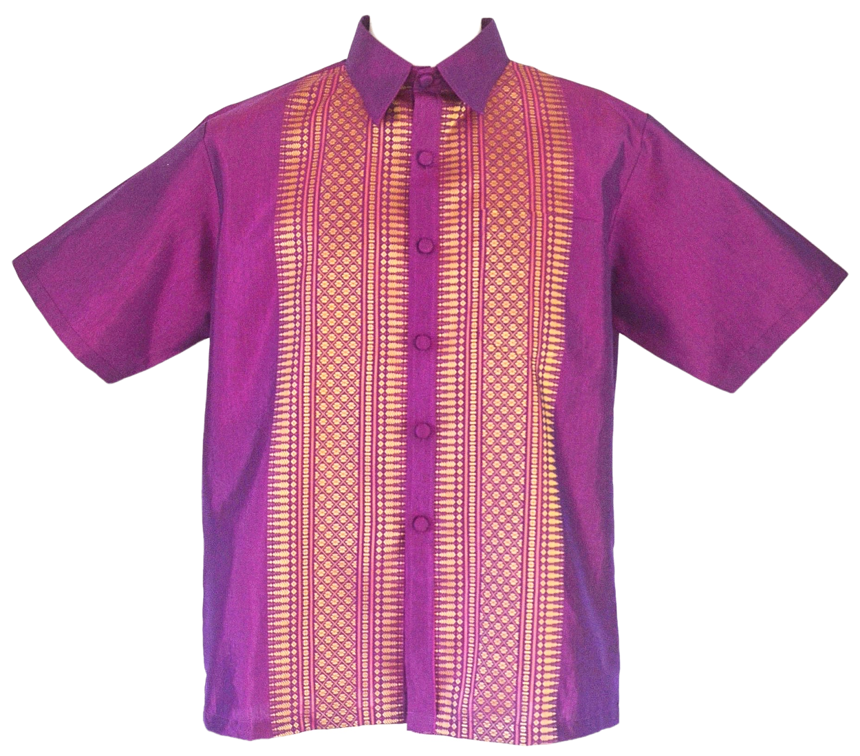 เสื้อไทย เสื้อผู้ชาย ชุดไทยชาย แขนสั้น คอปก ไซส์ L อก 46 นิ้ว (Size L) Thai Shirt Thai, Costume for Men, Short Sleeve, Regular Collar/Chest 46"