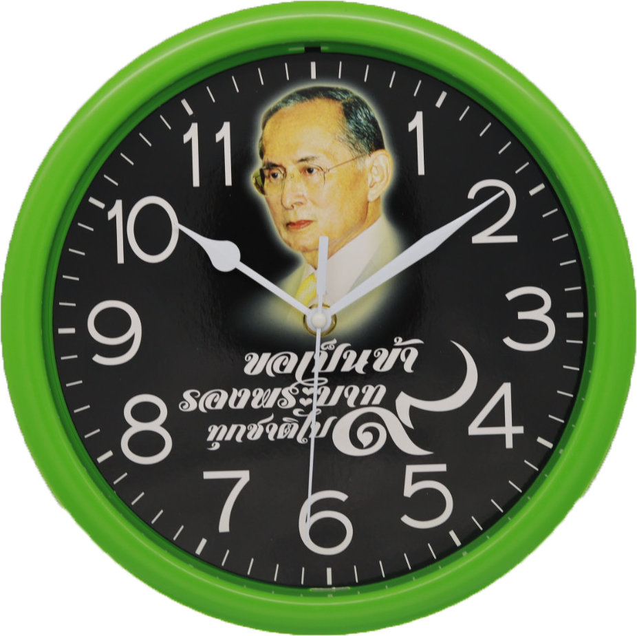 นาฬิกาแขวนผนังทรงกลมเครื่องเดินกระตุก รุ่น-009-L มีให้เลือกหลายสี พร้อมส่ง