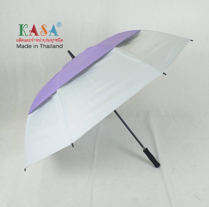 ร่มกอล์ฟ 2 ชั้น 30 นิ้ว ไฟเบอร์ สีบนขาวล่าง เปิดออโต้ ผ้าUV กันแดด กันน้ำ สีสวย ร่มแฟชั้น สปริงใช้งานง่าย ผลิตในไทย Golf Umbrella