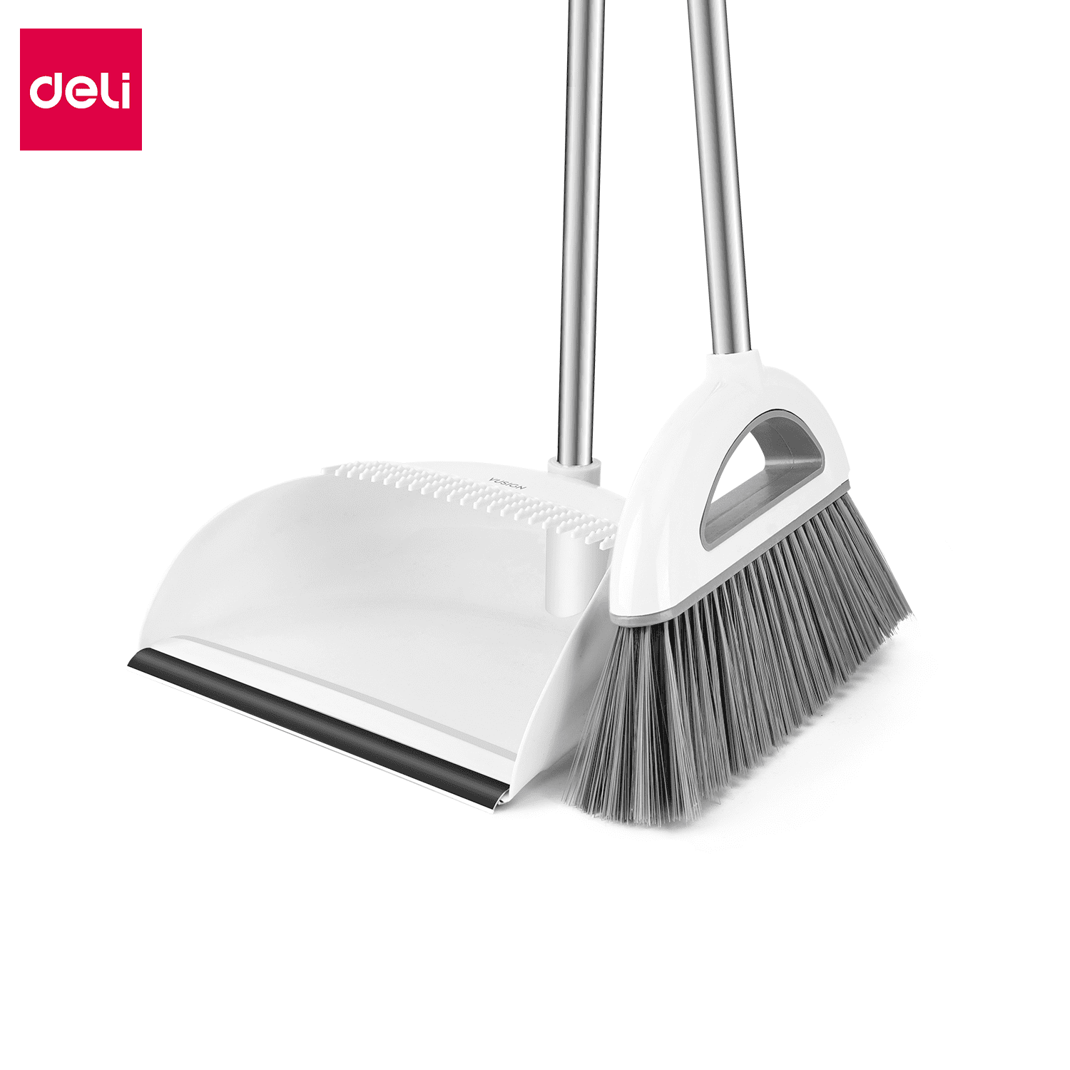 Deli ไม้กวาดพร้อมที่ตักขยะ ชุดไม้กวาด ที่โกยผง ไม้กวาด พลาสติกหนาอย่างดี มีตัวล็อคสำหรับจัดเก็บ น้ำหนักเบา Broom and dustpan set ราคา 189 บาท*ส่งฟรี