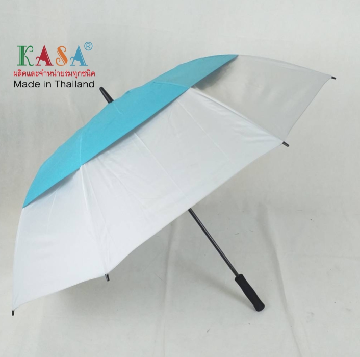 ร่มกอล์ฟ 2 ชั้น 30 นิ้ว ไฟเบอร์ เปิดออโต้ ผ้าUV กันแดด สีบนขาวล่าง กันน้ำ สีสวย ร่มแฟชั้น สปริงใช้งานง่าย ผลิตในไทย Golf Umbrella