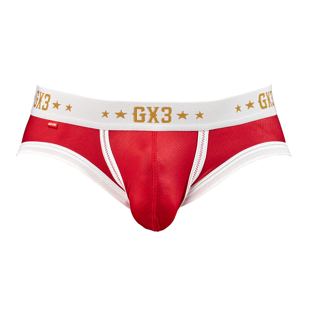 GX3 Men's Underwear Western Back Printed Brief - Red/Bird Feathers
