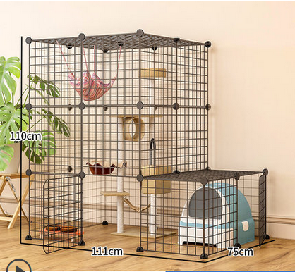 กรงแมวCat cage home villa large free space indoor cat house large size with toilet cat cage clearance cat cat litter