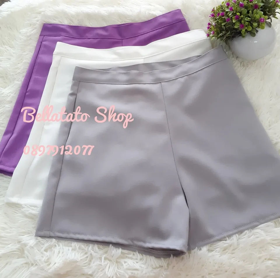 กางเกงผู้หญิง ขาสั้นฮานาโกะ S-4XL มีหลายสี (เขียว เหลือง กะปิ ฟ้า ดำ ครีม แดง น้ำตาล น้ำเงิน เทา โอรส ส้ม)