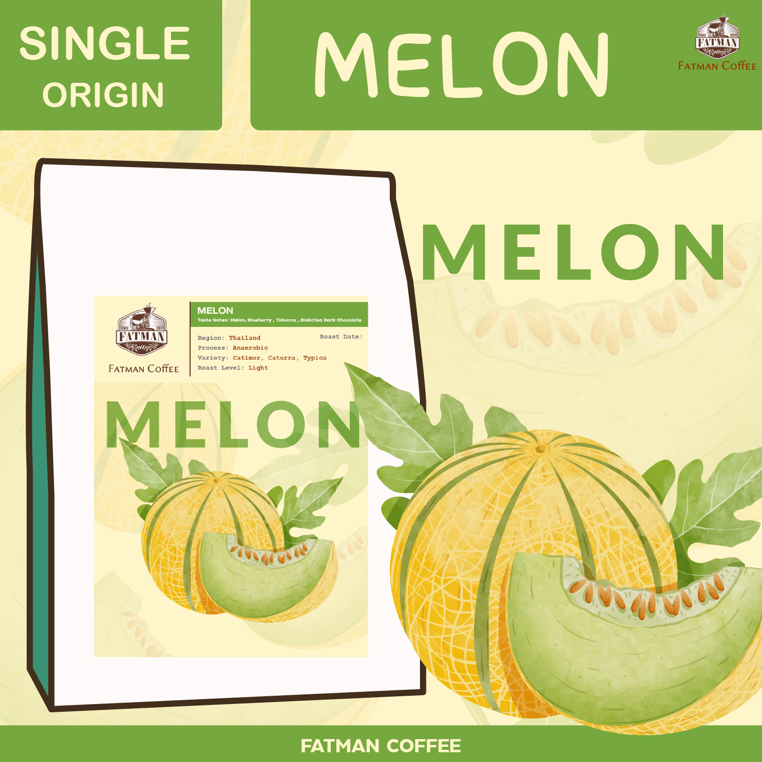 เมล็ดกาแฟ น่าน Melon Thailand🍈 ราคา 220 บาท*ส่งฟรี