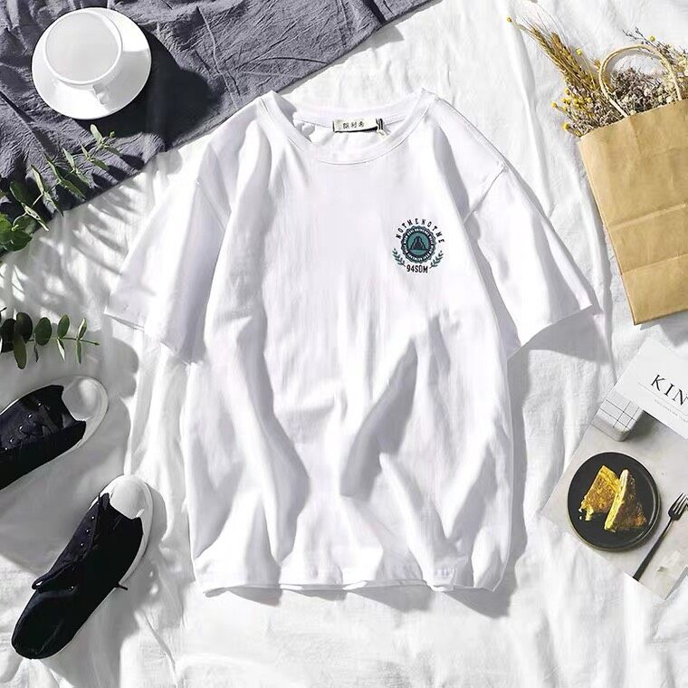 พร้อมส่ง⚡️เสื้อทีเชิร์ตเสื้อยืดคอกลมแฟชั่น มี (94sum)D04