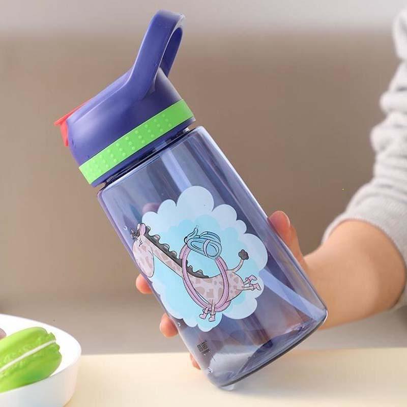 ที่มีสีสันขวดนมทารกทารกแรกเกิดถ้วยเด็กเรียนรู้ให้อาหารขวดดื่มเด็กฟางน้ำผลไม้ขวดน้ำ 450ML