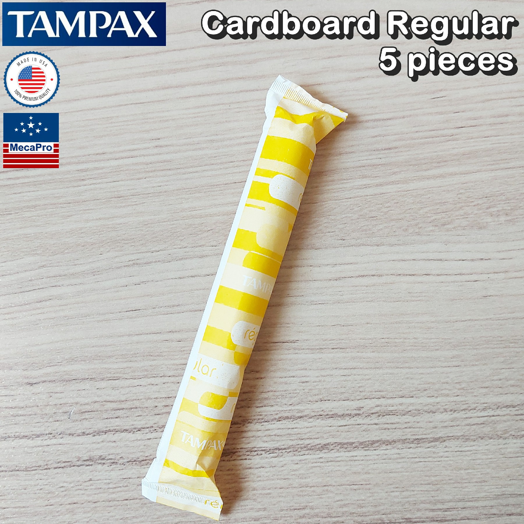 Tampax® Cardboard Regular Tampons 5 Pieces ผ้าอนามัยแบบสอด 5 ชิ้น เหมาะกับวันมาปกติ