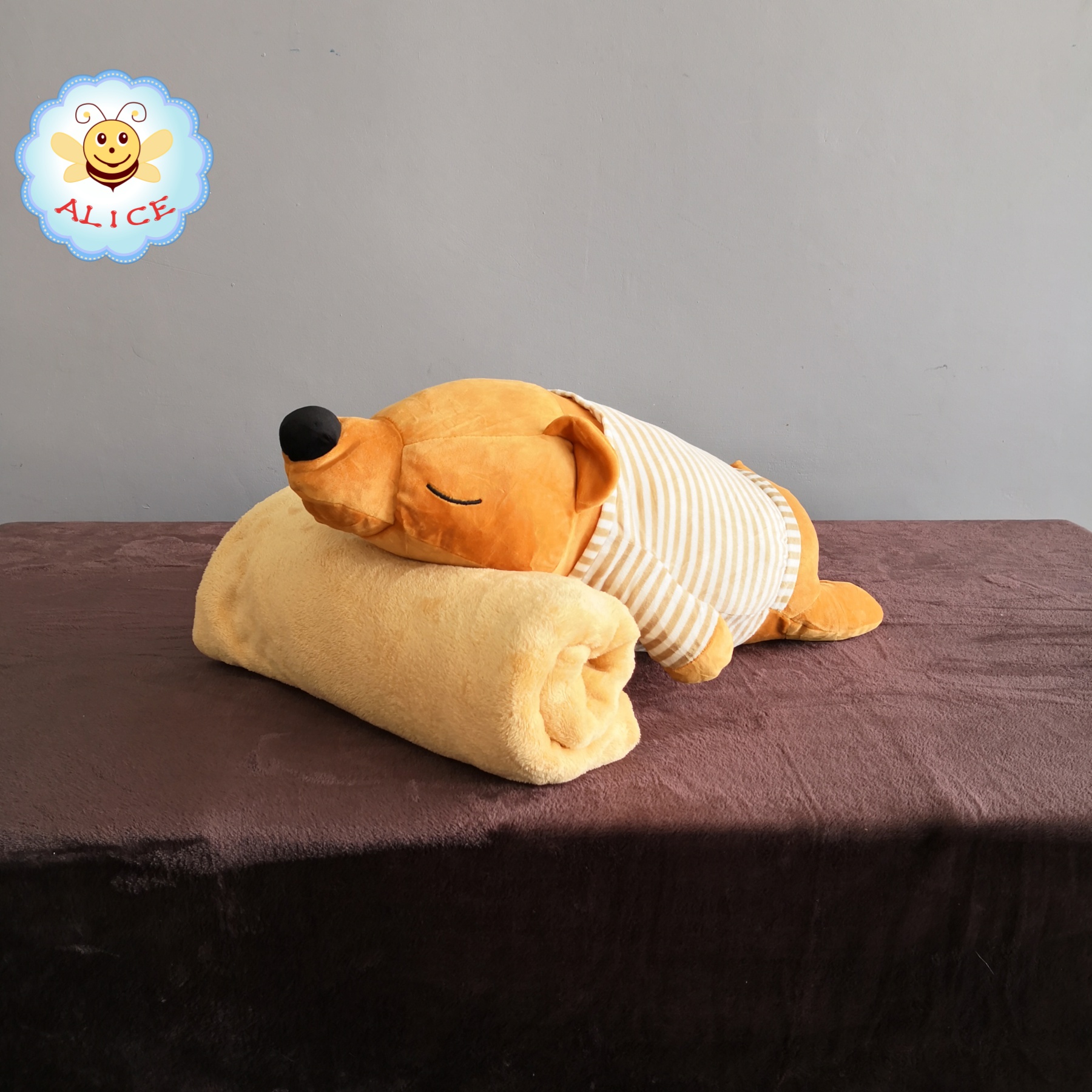 ตุ๊กตาหมอนผ้าห่ม ผ้าห่มนาโน 1.1x1.6 m  หมีขี็เซา ฮิปโป ช้าง หมู หมา alicdolly