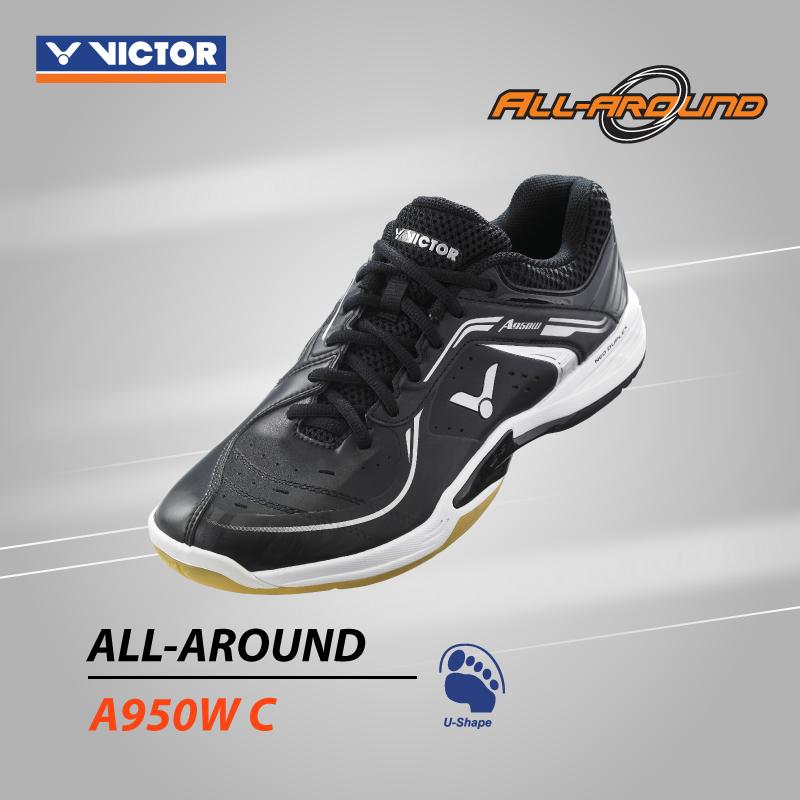 VICTOR Badminton Sport Shoes รองเท้ากีฬาแบดมินตัน A950W ฟรีถุงเท้า SK190
