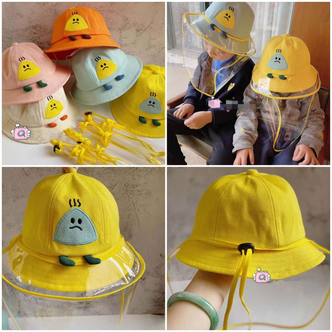 Children's Sun Hat Anti-saliva Front Transparent Baffle Boys and Girls Protective Cap for Babies and Kids Topee Hat with Face Shield
