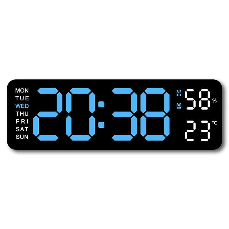【YP】นาฬิกาดิจิตอลติดผนัง นาฬิกาดิจิตอล นาฬิกาแขวนผนัง LED DIGITAL CLOCK แบบติดผนัง มีไฟแบ็คไลท์ Led แสดงวันที่ อุณหภูมิ ขนาดใหญ่ ล ร์พร้อมสายชาท