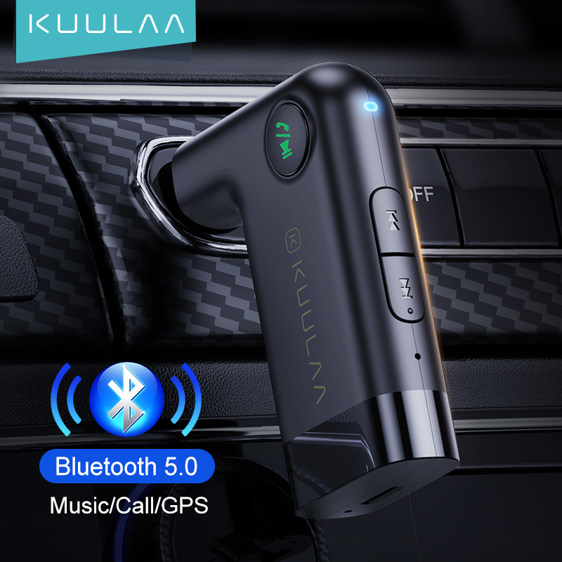 KUULAA Car Bluetooth Receiver 5.0 3.5mm AUX Jack Audio Wireless Adapter for Car PC Headphones Mic 3.5 Bluetooth 5.0 Receptor ราคา 213 บาท*ส่งฟรี