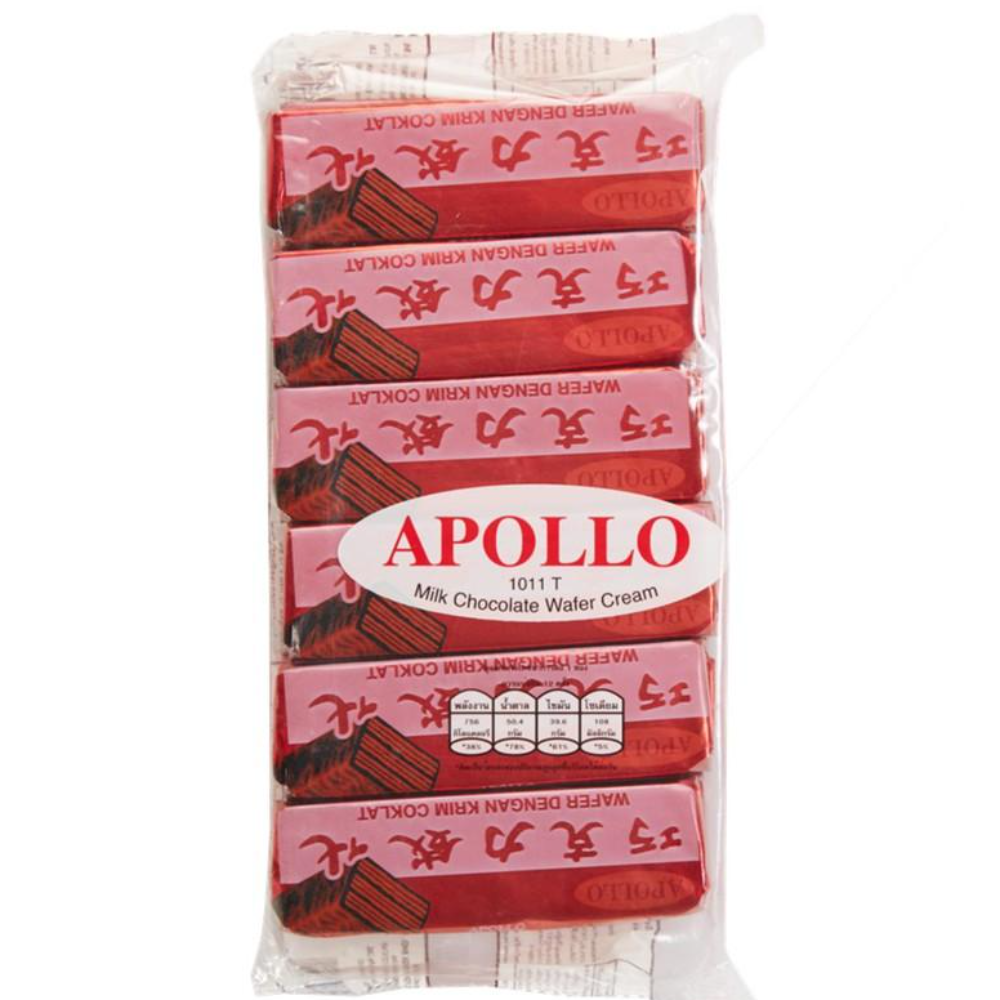 Apollo เวเฟอร์เคลือบ ช็อคโกแลต ขนาด 1 แพ็ค 12 ชิ้น