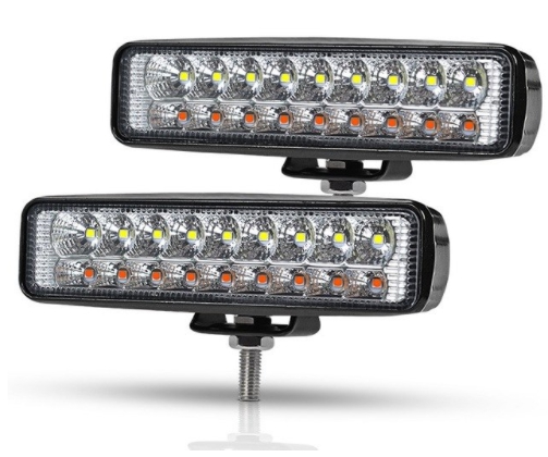 X2 เเพ็คคู่ สุดคุ้ม !! LED Two Colors 18W 12-24V ไฟสปอร์ตไลท์ ไฟหน้ารถ ไฟท้าย สว่างมาก 18 วัตต์ รุ่น 2 แสง สามารถเปิดปิด แสงwhite และ warm ในตัวเดียวกัน