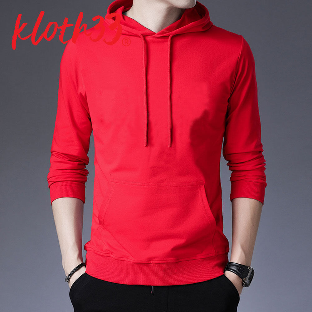 Fashion Plus เสื้อแขนยาวมีฮู้ด เสื้อยืดมีฮู้ด Hoodie (สีพื้น)