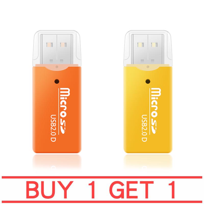 [Buy 1 get 1] 2PCS ตัวอ่าน ไมโคร เอสดี การ์ด แบบ พกพา MicroSD Card Reader USB 2.0 (ราคาไม่รวมเมม) 480 Mbps รองรับ เมม สูงสุด 64GB /Orange