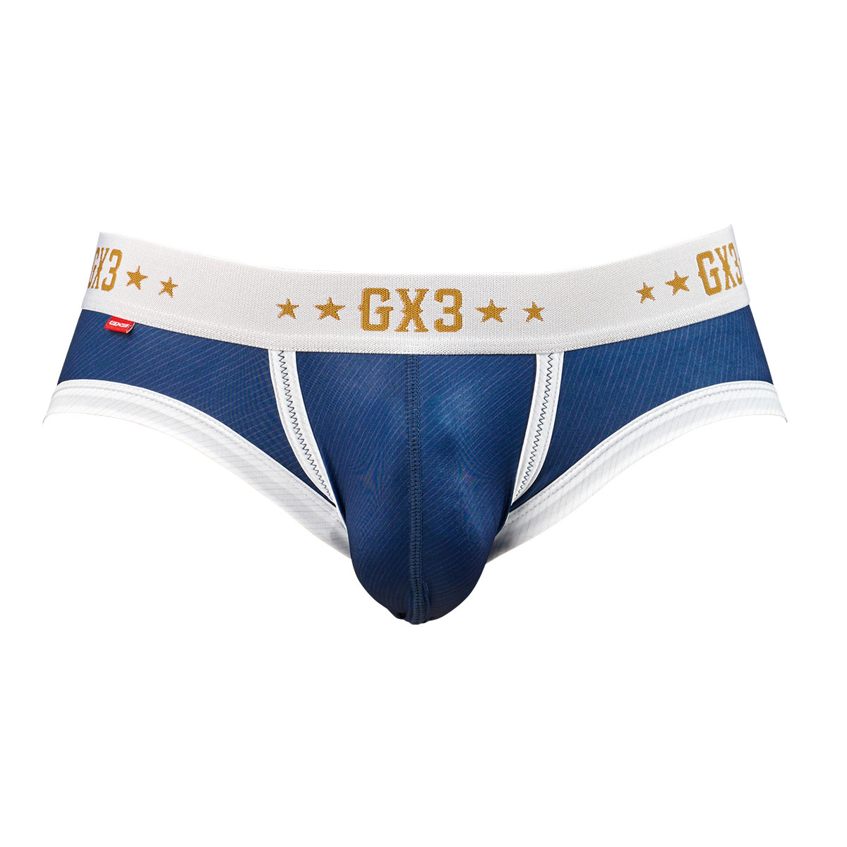 GX3 Men's Underwear Western Back Printed Brief - Navy/Cow Skull