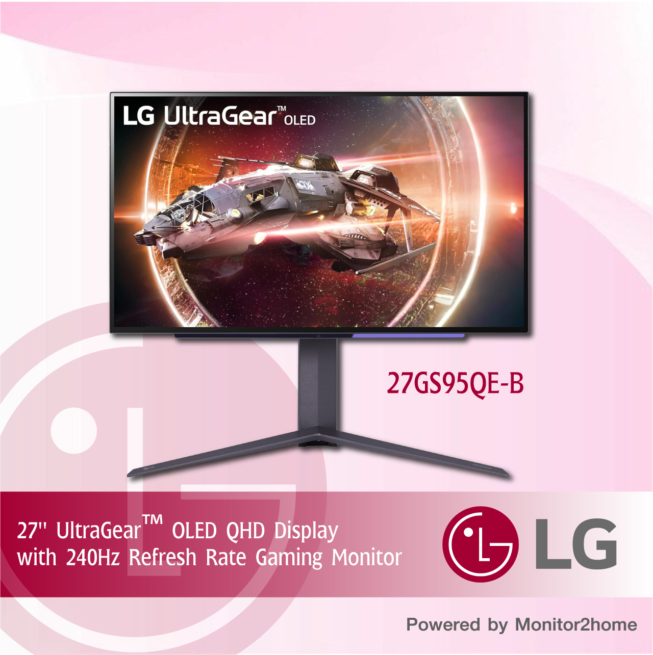 LG 27GS95QE-B 27'' UltraGear™ OLED QHD Display with 240Hz Refresh Rate Gaming Monitor and FreeSync™ Premium Pro - 3 Yrs Warranty ราคา 24,900 บาท*ส่งฟรี
