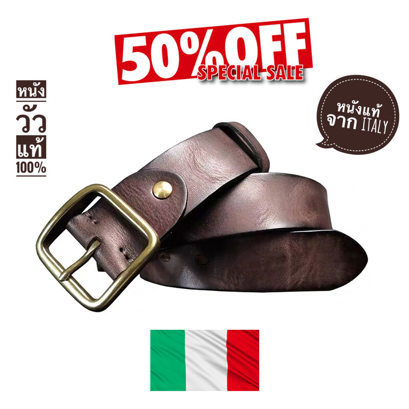 เข็มขัดหนังวัวแท้ นำเข้าจากอิตาลี Genuine Leather Belt made in Italy