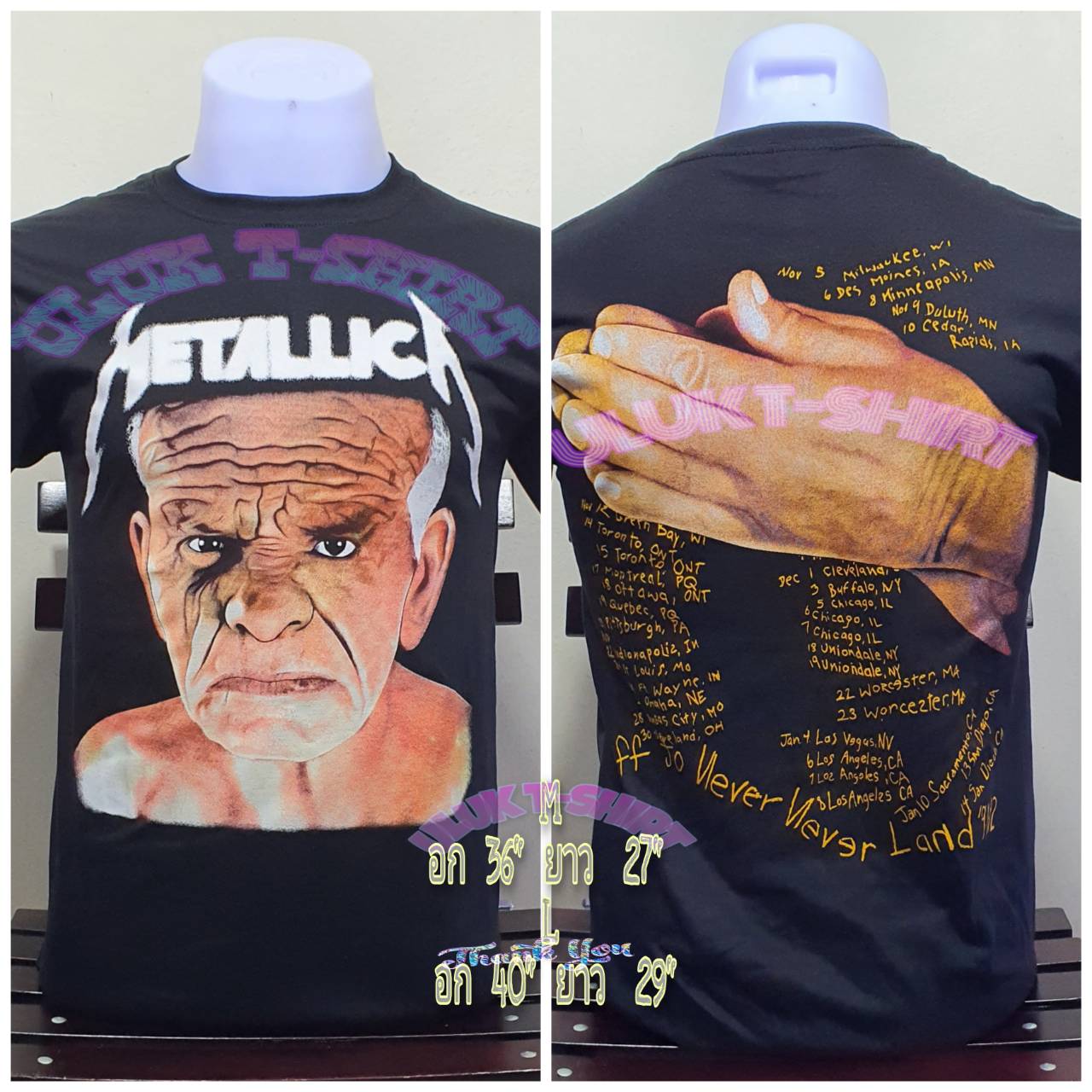 เสื้อคอกลม วงดนตรี Metallica เมทัลลิก้า วงร๊อค วินเทจ