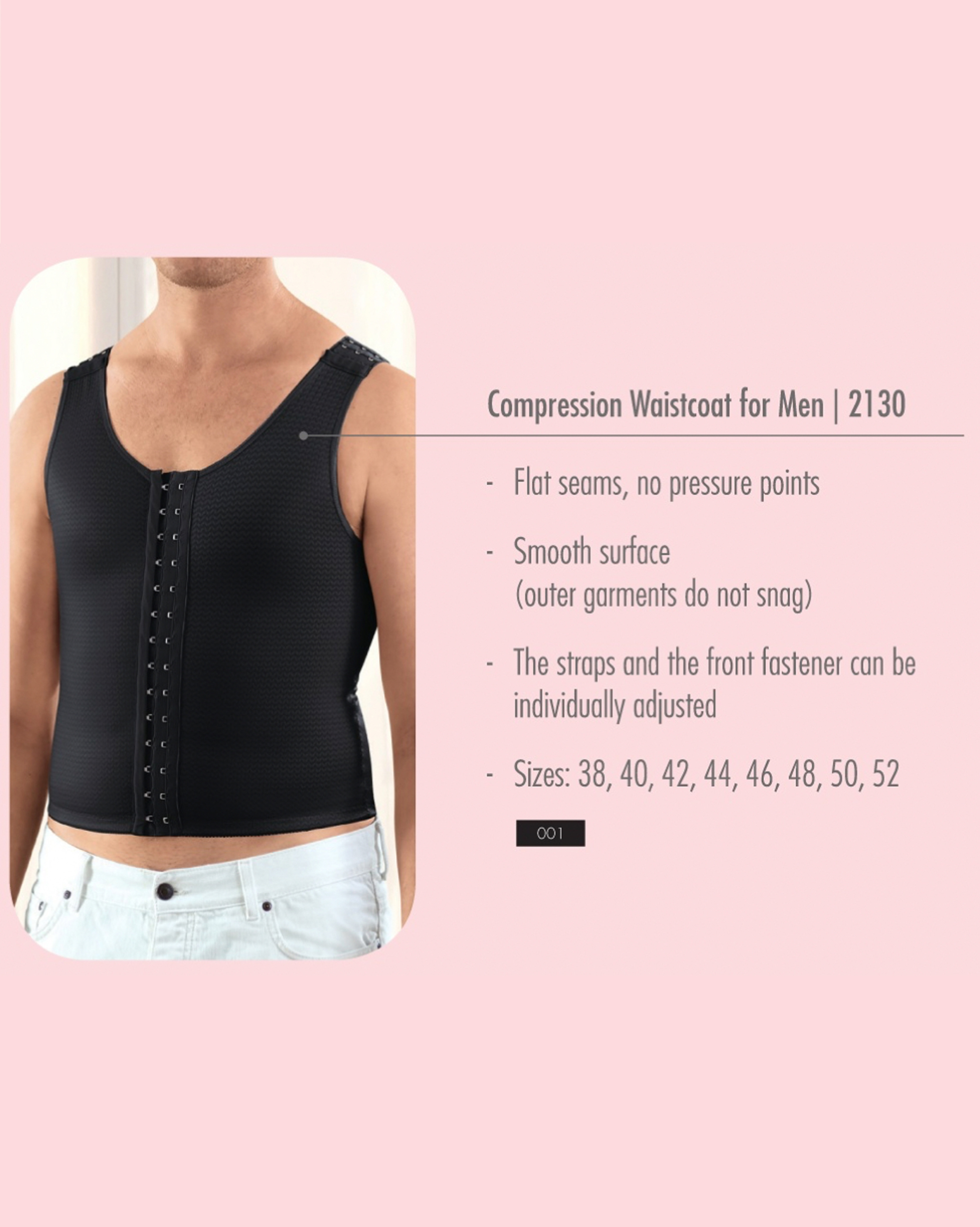 Compression waistcoat for men after breast surgery (2130) ราคา 3,360 บาท*ส่งฟรี