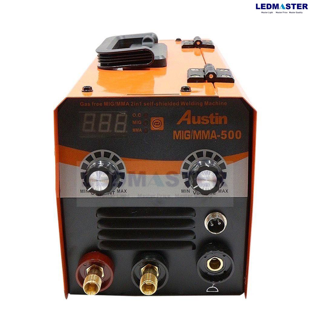 ตู้เชื่อม 2 ระบบ AUSTIN Mig/mma 500 เชื่อมฟลักซ์คอร์ ไม่ไช้แก๊ส แค่เสียบปลั๊กไฟบ้านก็ใช้งานได้เลย