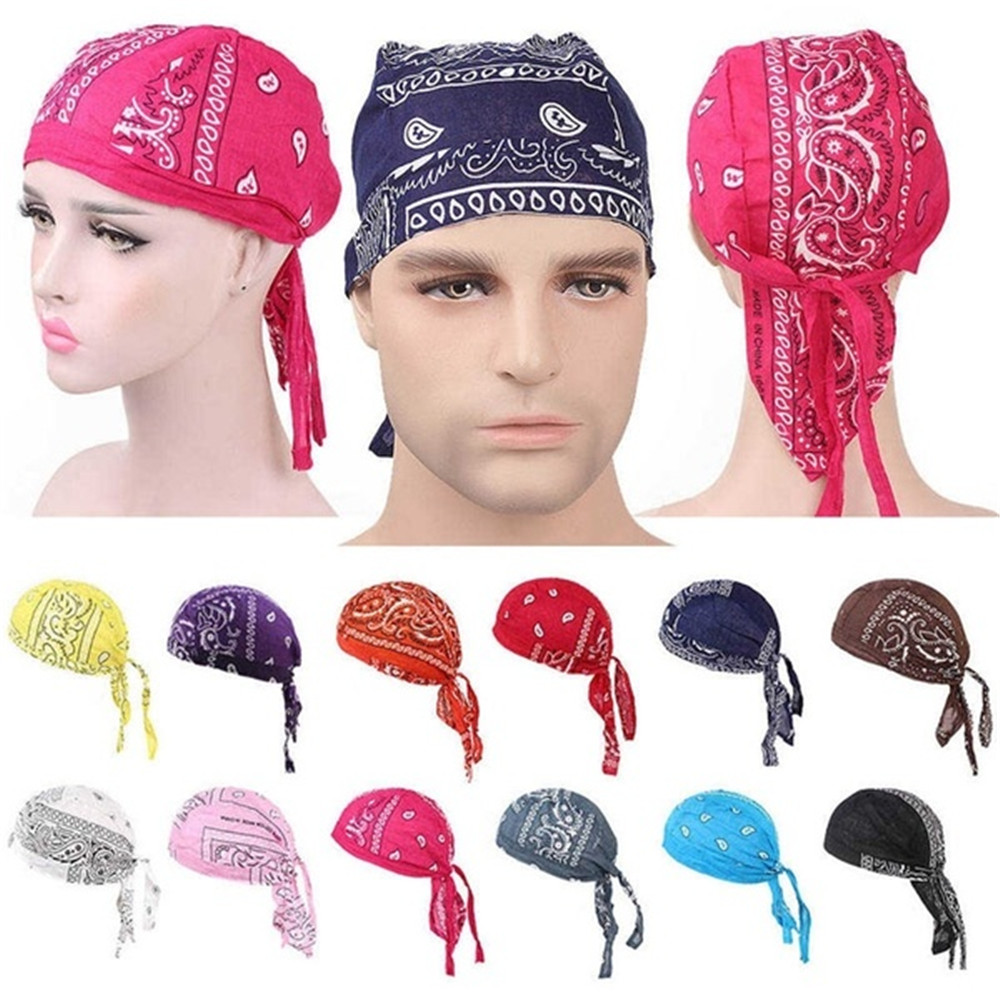 N73VHRHM กีฬากลางแจ้งผ้าคอตต้อนแห้งเร็วมะเร็งหมวกคีโมผมหมวกอำพราง MuslimTurban Headscarf หมวกโจรสลัดผ้าพันคอ