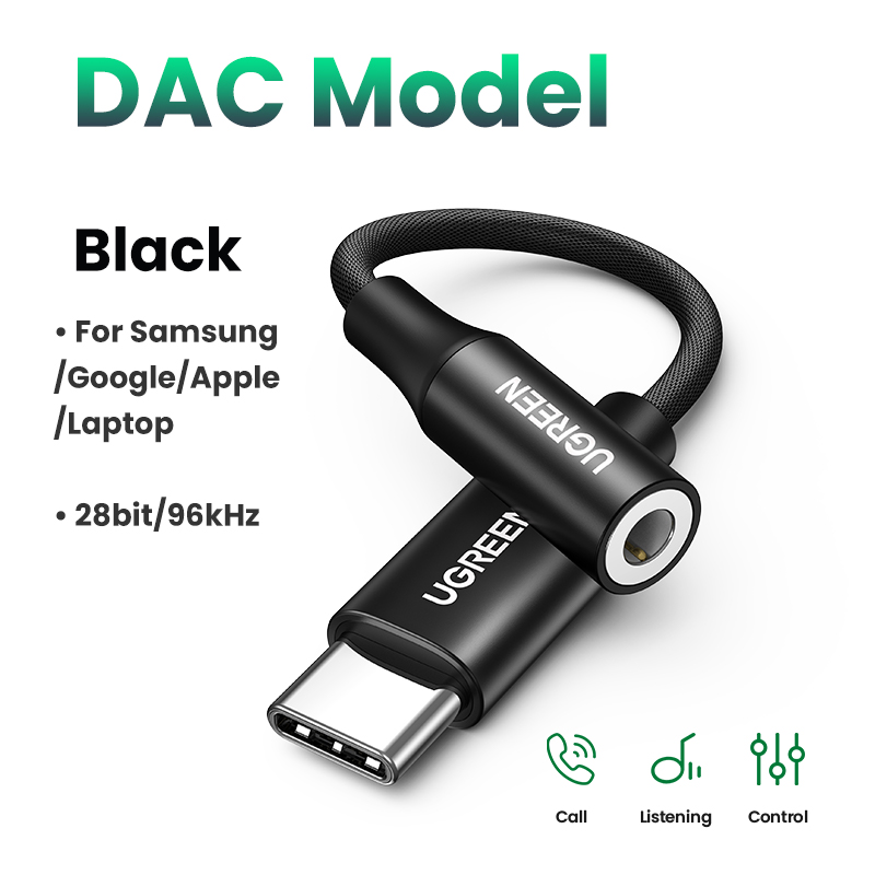 Ugreen usb c to 3 5mm headphone adapter with dac chip 32bit 384khz hi