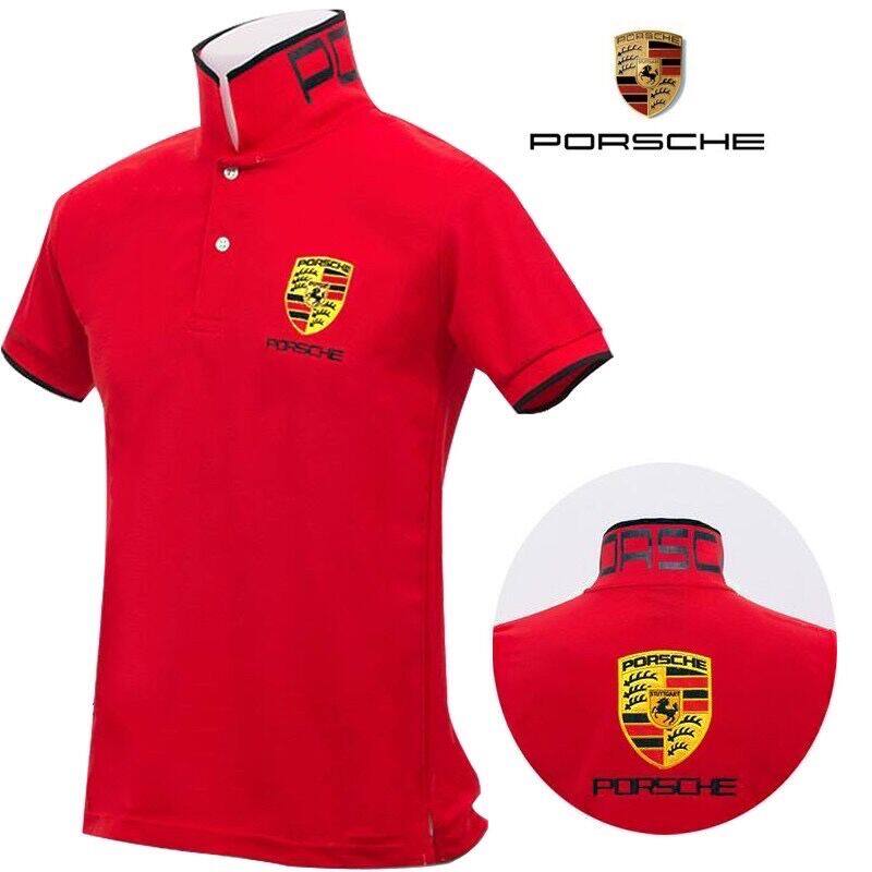 เสื้อผ้าคอปก โลโก้Porsche ดูดี โดดเด่น มีเอกลักษณ์เนื้อผ้า Cotton แท้