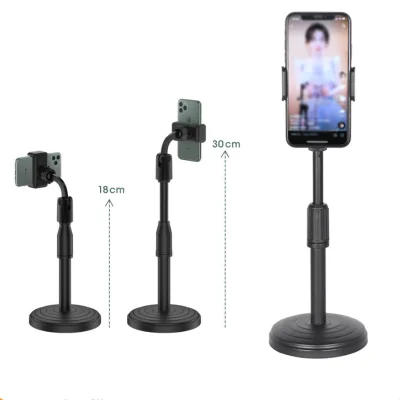 Universal Retractable Mobile Phone Holder Desktop Lazy Bracket Mobile Stand Support 360°Rotating Support Mobile Phone Width Below 6 Inches for Network Live Broadcast