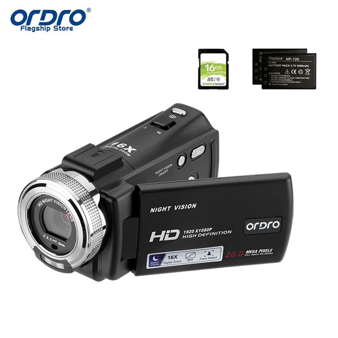 ORDRO HDV-V12 HD 1080P 30fps 30MP Video Camera IR Night Vision Video Recorder Camera mini camera Portable DV Camcorder ราคา 2,240 บาท*ส่งฟรี