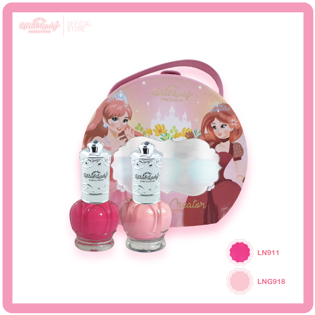 Littal Lady ยาทาเล็บเด็ก ปลอดสารพิษ กว่า 30สี พร้อมสติ๊กเกอร์ติดเล็บและกระเป๋า ไม่มีกลิ่นเหม็น ล้างออกได้ด้วยน้ำเปล่า