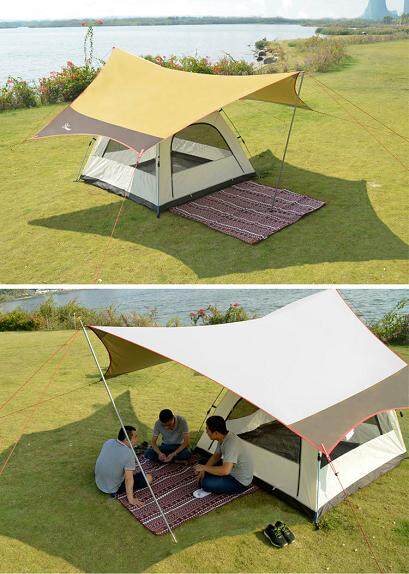 Vidalido Flysheet ขนาด (M)4.2M ,(L)5M ,(XL)5.6M ฟลายชีท ทรงคางหมู กันแดด กันน้ำ Big Space Shelters/Canopies ของแท้