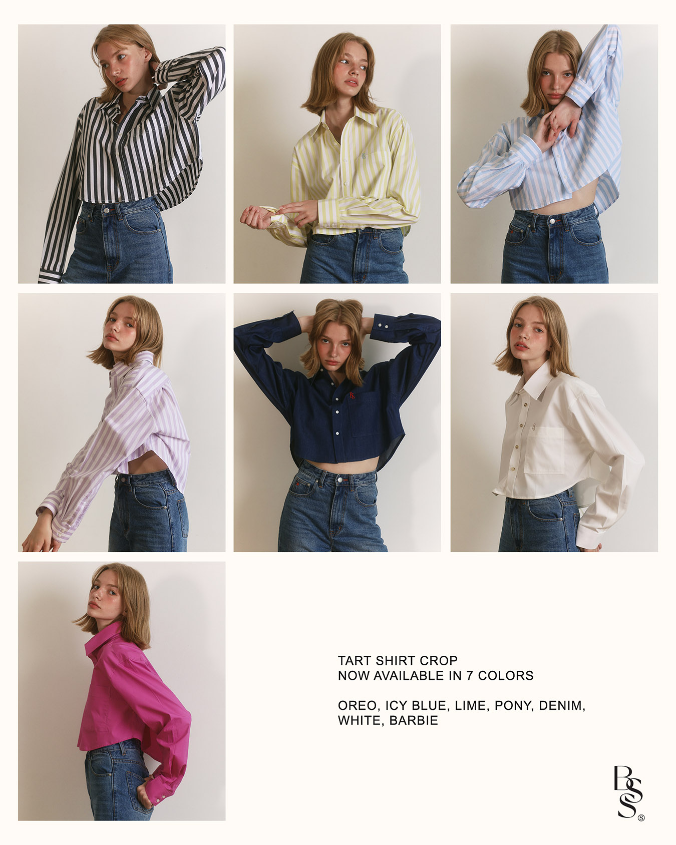 (pre บางส่วนส่งก่อนสงกรานต์) beforesunset_studio - Tart Shirt Crop Top เสื้อเชิ้ตทรง oversized ราคา 1,299 บาท*ส่งฟรี