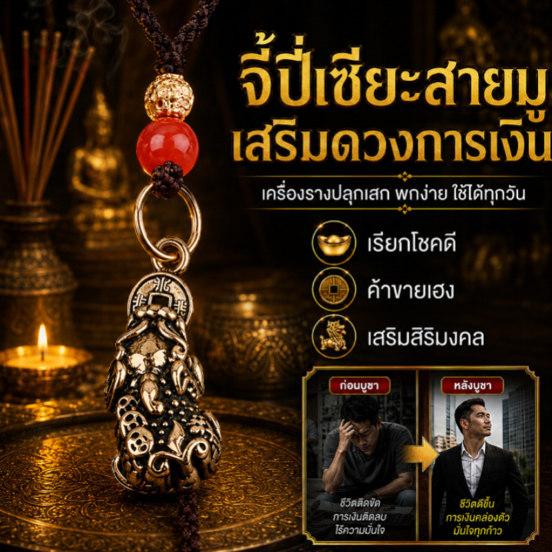 ปี่เซียะเครื่องรางปลุกเสกโดยพระเกจิ นำโชคเรียกเงิน โชคลาภจากวัดเชียงใหม่