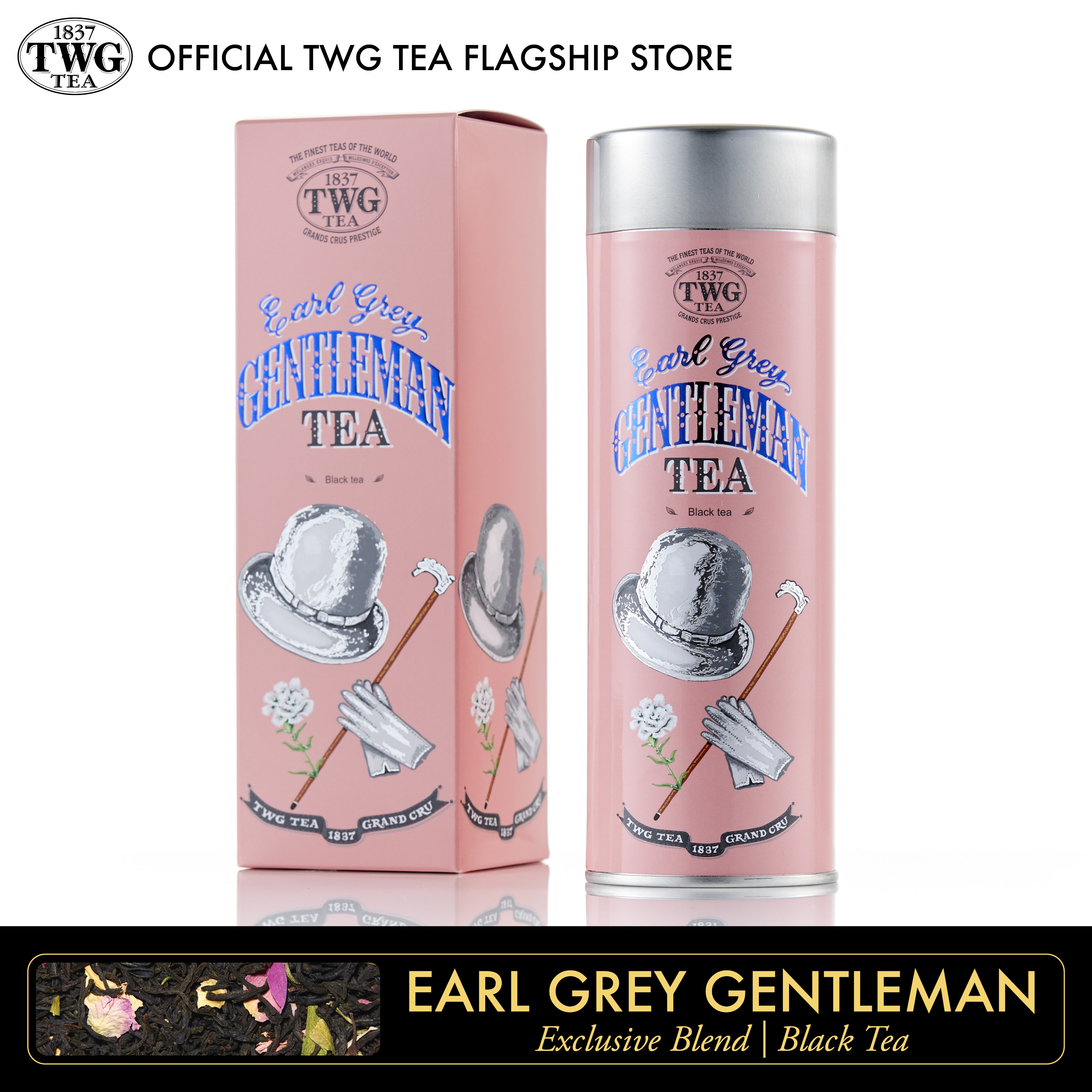 TWG Tea | Earl Grey Gentleman Tea | Black Tea Blend | Haute Couture Tea Tin Gift 100g / ชา ทีดับเบิ้ลยูจี ชาดำ เอิร์ล เกรย์ เจนเทิลแมน ที บรรจุ 100 กรัม ราคา 1,588 บาท*ส่งฟรี