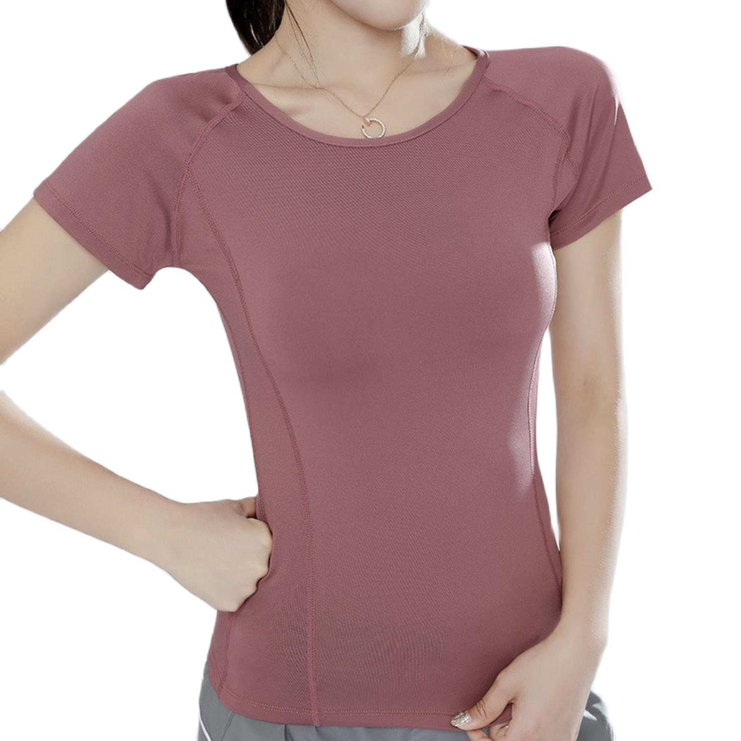 เสื้อออกกำลังกายแขนสั้น วิ่ง โยคะ/ฟิตเนส ด้านหลังผ้าตะข่ายสามมิติ ระบายอากาศได้อย่างดีเยี่ยม ราคา 200 บาท*ส่งฟรี