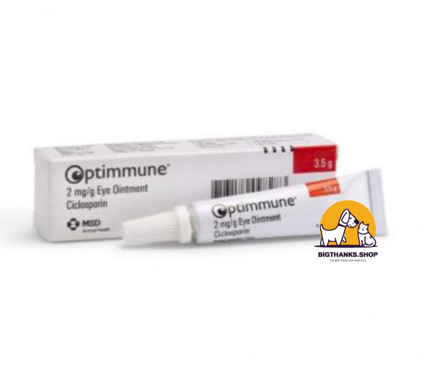 Optimmune ophthalmic ointment MSD 3.5 g. Exp.03/22 (1 หลอด/tube)