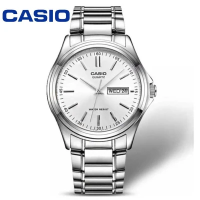 Casio Standard นาฬิกาข้อมือสุภาพบุรุษ สายสแตนเลส รุ่น MTP-1239D-7A - สีขาว