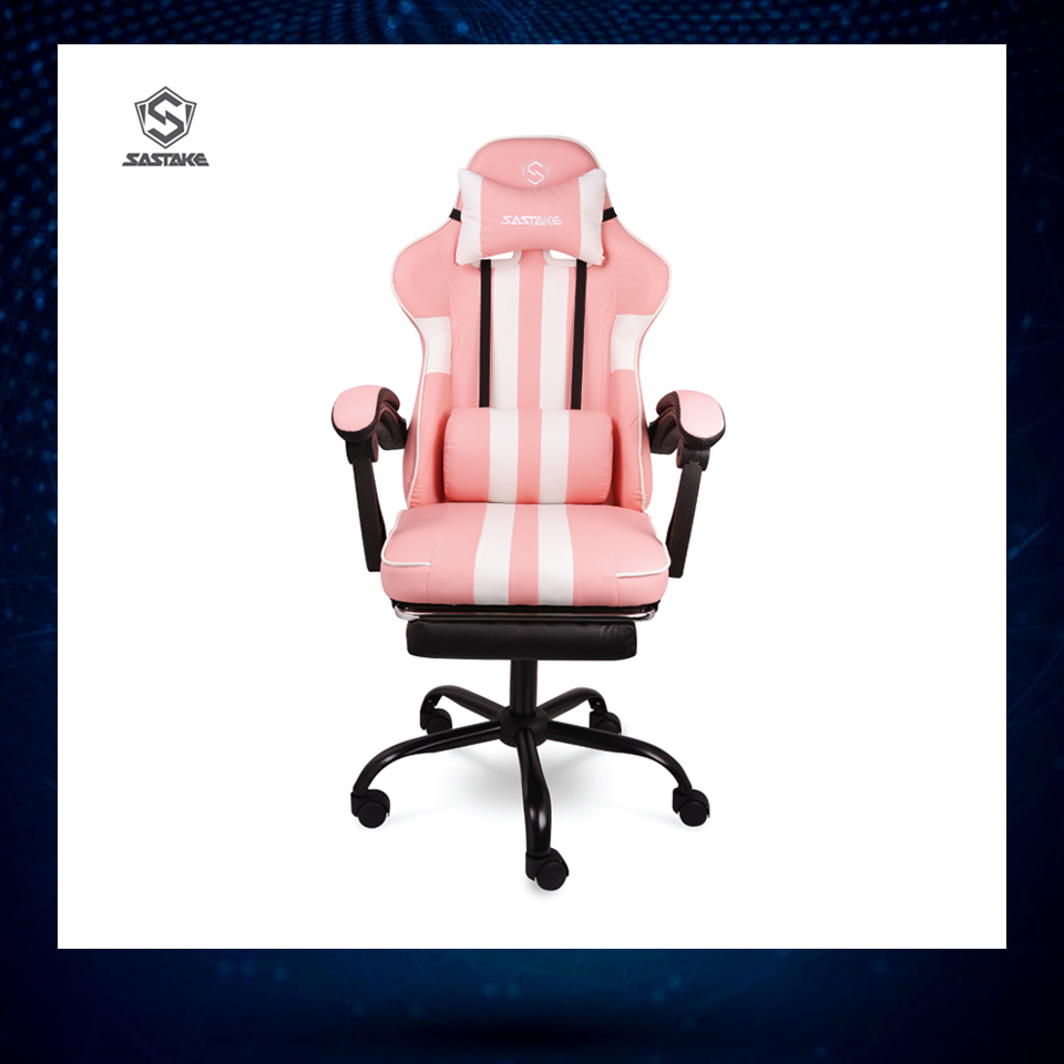 SASTAKE เก้าอี้เกมมิ่ง รุ่น GS-03 สีชมพู/ขาว(Pink/White)
