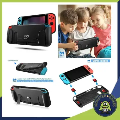 Meo soft TPU grip case Switch เสียบ Dock ได้ (Meo Protective case for Nintendo Switch ใส่ Dock ได้)(เคส Nintendo Switch)(MEO case)