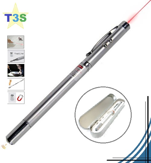 Laser 5 in 1 เลเซอร์ 5 In1 เป็นเลเซอร์ ปากกา ไฟฉาย ไม้ชี้ แม่เหล็ก การใช้งาน 5 อย่างหนึ่งเดียว แถมให้อีก 3 ก้อน ฟรี! งานประชุม สำนักงาน ออฟฟิต ราคา 75 บาท*ส่งฟรี