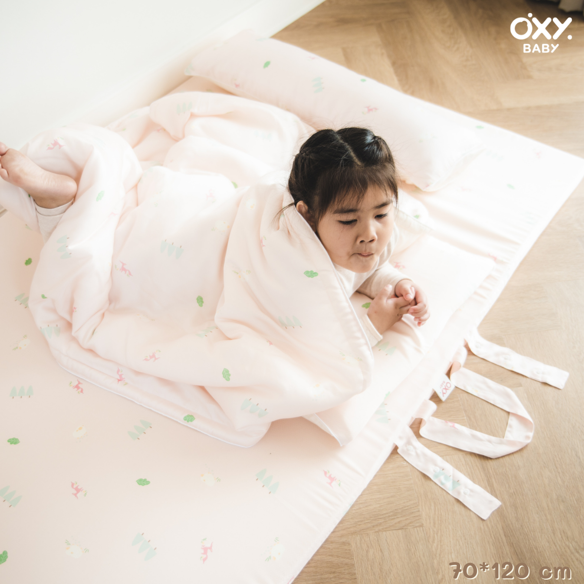 OXY Baby Portable Matress + 100% Tencel Cover เบาะนอนพกพาหายใจผ่านได้ไร้ไรฝุ่น ผ้า Tencel 100%